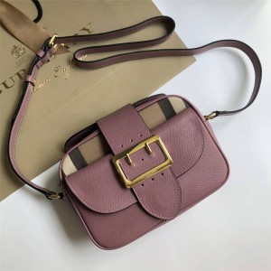 burberry英国官网巴宝莉博柏利女包真皮The Buckle搭扣相机包