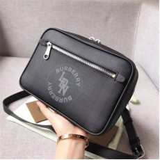 burberry官方网站巴宝莉博柏利中号London格纹拼皮革腰包80142371
