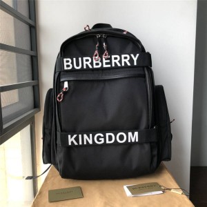 Burberry巴宝莉官网包包博柏利大号Kingdom装饰Nevis双肩包80235691/80236401