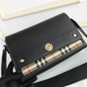 Burberry官网巴宝莉折扣店女包Vintage格纹拼皮革Note斜挎包80211101/80211111