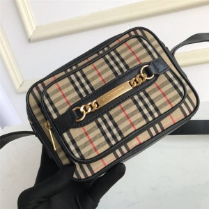 Burberry巴宝莉包包价格博柏利奢侈品代购网1983格纹链环相机包40793831