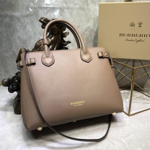 Burberry/巴宝莉官网女包The Banner中号House格纹拼皮革班纳手袋40236931-博柏利