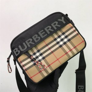 Burberry官网巴宝莉包包价格博柏利新款男士相机包复古格纹斜挎包