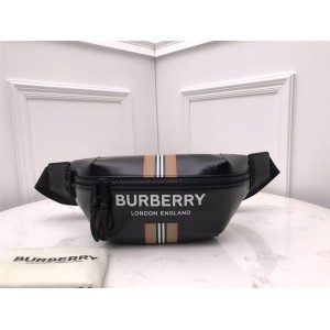 Burberry官网巴宝莉包包Sonny徽标拼标志性条纹印花苏尼腰包80300181