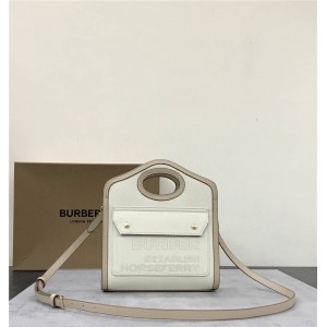 Burberry巴宝莉官网迷你 Horseferry 印花棉麻混纺帆布口袋包80429951