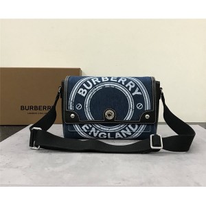 Burberry巴宝莉法国官网代购徽标图案牛仔布 Note 斜背包80397521