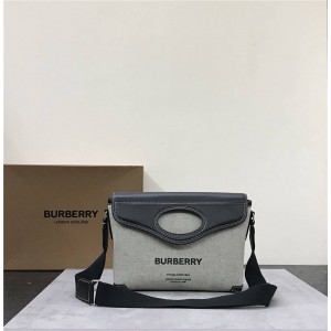 Burberry官网巴宝莉包包博柏利Horseferry 印花帆布口袋信使包80416681