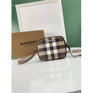 burberry官方旗舰店巴宝莉正品格纹印花皮革斜挎包相机包80353251