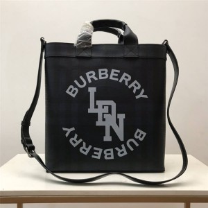 burberry香港官网巴宝莉代购正品London 格纹徽标图案托特包80225191