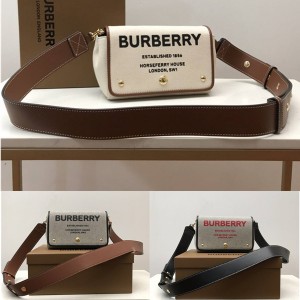 burberry品牌巴宝莉官网小号Horseferry印花棉质帆布斜背包80266081/80398691