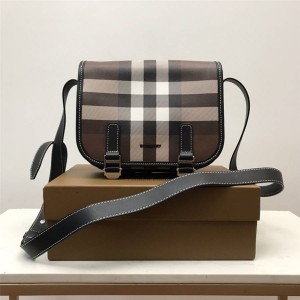 burberry官网价格正品巴宝莉代购格纹环保帆布信使包80365521