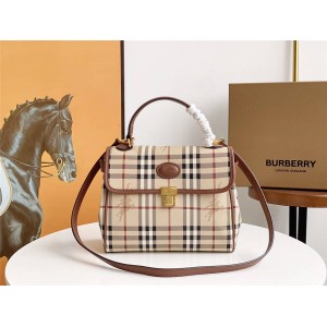 burberry香港官网巴宝莉代购正品中古战马格纹格子公文包7712