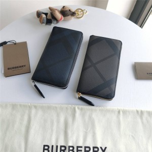 Burberry官网代购巴宝莉价格London 格纹长款小号拉链钱包