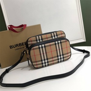 Burberry/巴宝莉官网正品中号Vintage经典格纹单肩相机包80193771