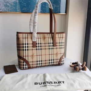 Burberry官网代购巴宝莉的包包中古款拉链托特购物袋手提包