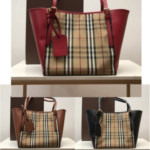 burberry巴宝莉官网小号Horseferry Check格纹隐形战马购物袋39393781/39393771/39398981