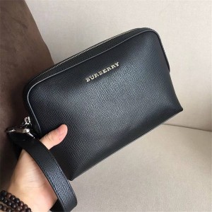 Burberry/巴宝莉香港官网代购博柏利掌纹牛皮钱夹式收纳袋手拿包