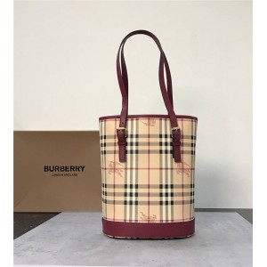 burberry包包巴宝莉官网代购博柏利中古系列战马格纹水桶包