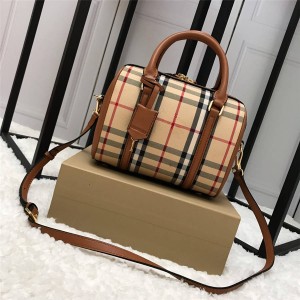 Burberry/巴宝莉北京折扣店女包经典格纹手提单肩波士顿枕头包38569011-博柏利