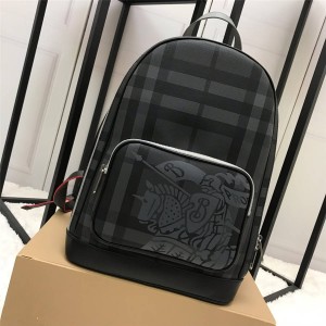 Burberry/巴宝莉中文官网男士背包London格纹马术骑士图案皮革双肩包80055301-博柏利