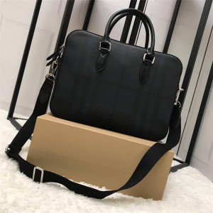 Burberry/巴宝莉代购官网男包London 格纹拼皮革电脑公文包40062041-博柏利