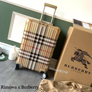 Rimowa/日默瓦官网拉杆箱Burberry/巴宝莉联名款铝镁合金登机箱托运箱20/22/26寸