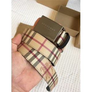 Burberry/巴宝莉中文官网男皮带新款Vintage 格纹3.5CM腰带