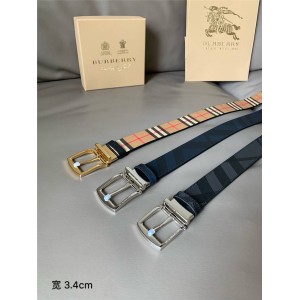 Burberry/巴宝莉官网海外代购博柏利皮带London格纹拼皮革双面两用腰带