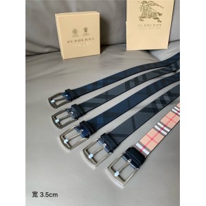 BURBERRY/博柏利官网皮带香港代购Vintage 格纹环保帆布拼皮革腰带 80156111