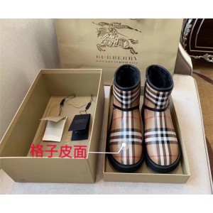 Burberry/巴宝莉中文官网正品女靴经典格纹PVC/真皮雪地靴博柏利